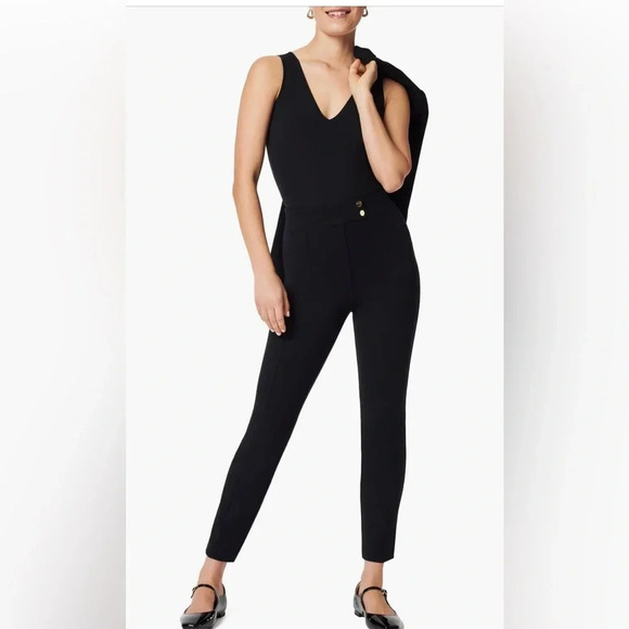 SPANX® The Perfect Pull-On Ankle Tapered Ponte Women’s Black Pants Size Large